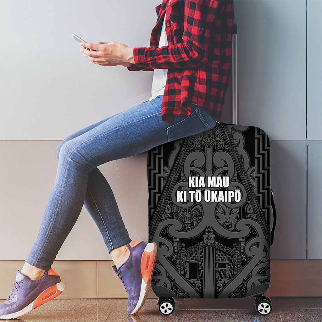 Maori Language Week Luggage Cover Kia Mau Ki To Ukaipo Grey Color LT14 - Polynesian Pride