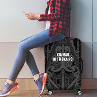 Maori Language Week Luggage Cover Kia Mau Ki To Ukaipo Grey Color LT14 - Polynesian Pride