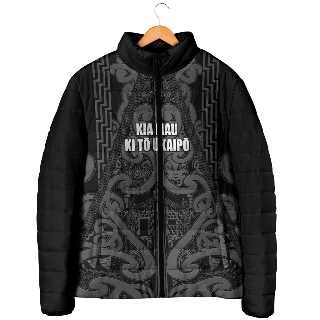 Maori Language Week Personalised Padded Jacket Kia Mau Ki To Ukaipo Grey Color LT14 - Polynesian Pride