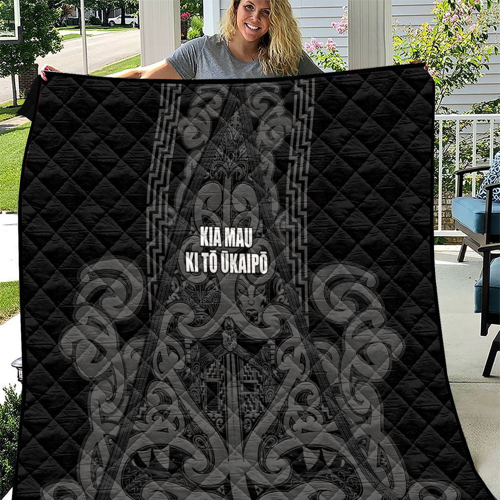 Maori Language Week Quilt Kia Mau Ki To Ukaipo Grey Color LT14 Grey - Polynesian Pride