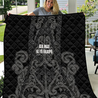 Maori Language Week Quilt Kia Mau Ki To Ukaipo Grey Color LT14 Grey - Polynesian Pride