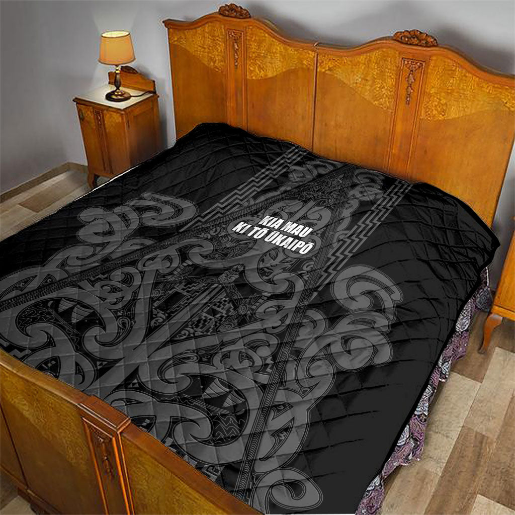 Maori Language Week Quilt Kia Mau Ki To Ukaipo Grey Color LT14 - Polynesian Pride