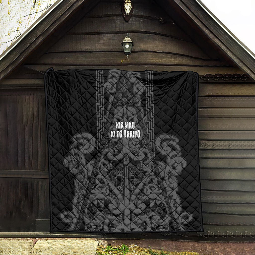 Maori Language Week Quilt Kia Mau Ki To Ukaipo Grey Color LT14 - Polynesian Pride