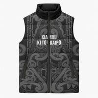 Maori Language Week Personalised Sleeveless Puffer Jacket Kia Mau Ki To Ukaipo Grey Color LT14 Unisex Grey - Polynesian Pride