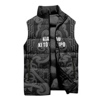 Maori Language Week Personalised Sleeveless Puffer Jacket Kia Mau Ki To Ukaipo Grey Color LT14 - Polynesian Pride