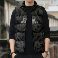 Maori Language Week Personalised Sleeveless Puffer Jacket Kia Mau Ki To Ukaipo Grey Color LT14 - Polynesian Pride