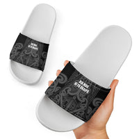 Maori Language Week Slide Sandals Kia Mau Ki To Ukaipo Grey Color LT14 - Polynesian Pride