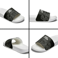 Maori Language Week Slide Sandals Kia Mau Ki To Ukaipo Grey Color LT14 - Polynesian Pride