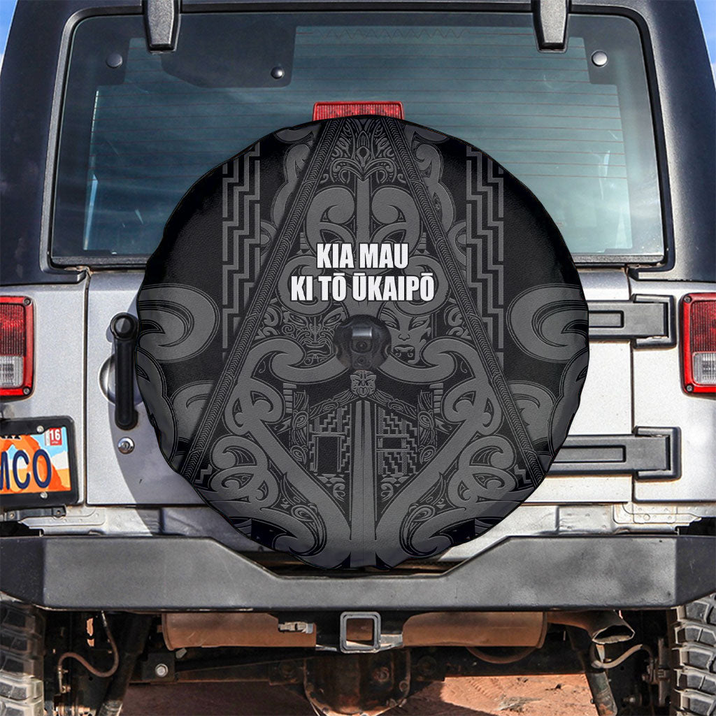 Maori Language Week Spare Tire Cover Kia Mau Ki To Ukaipo Grey Color LT14 Grey - Polynesian Pride
