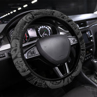 Maori Language Week Steering Wheel Cover Kia Mau Ki To Ukaipo Grey Color LT14 Universal Fit Grey - Polynesian Pride
