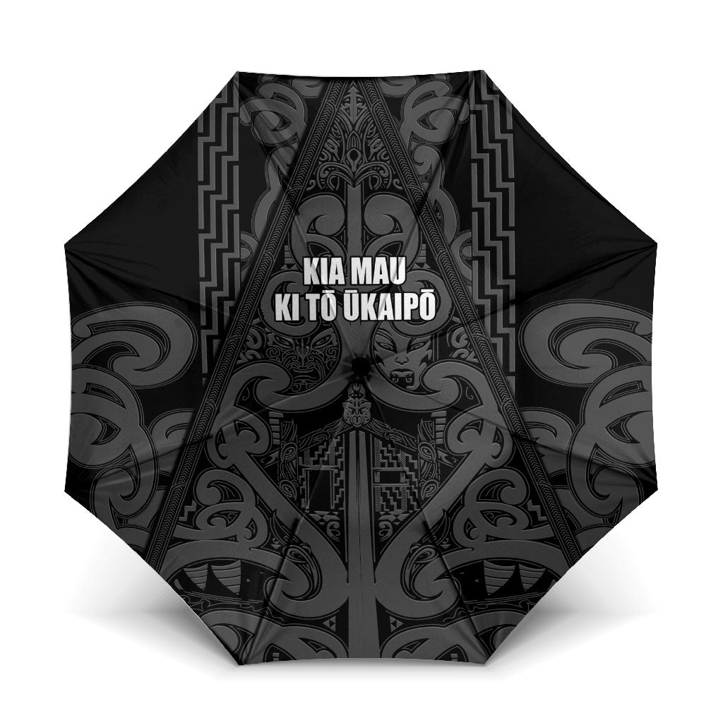 Maori Language Week Umbrella Kia Mau Ki To Ukaipo Grey Color LT14 One Size Folded 11.42 inch Opened Diameter 37.4 inch Grey - Polynesian Pride
