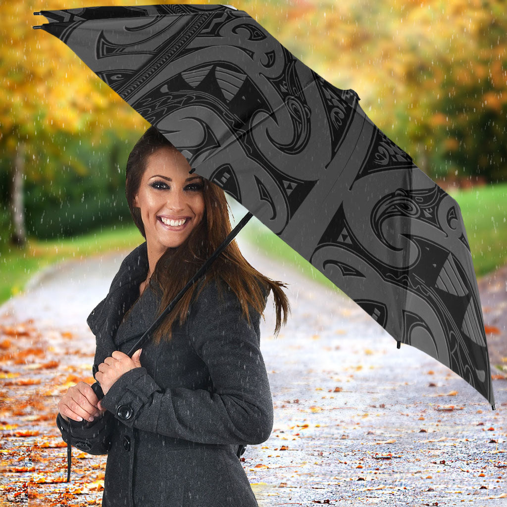 Maori Language Week Umbrella Kia Mau Ki To Ukaipo Grey Color LT14 - Polynesian Pride