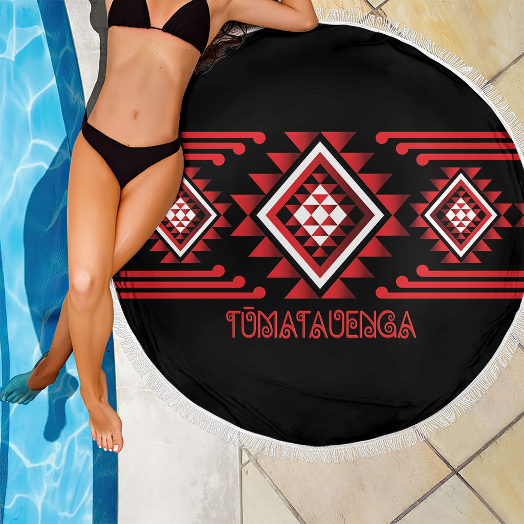 Aotearoa Atua Tumatauenga Beach Blanket Maori God Of War Taniko Motifs LT14 - Polynesian Pride