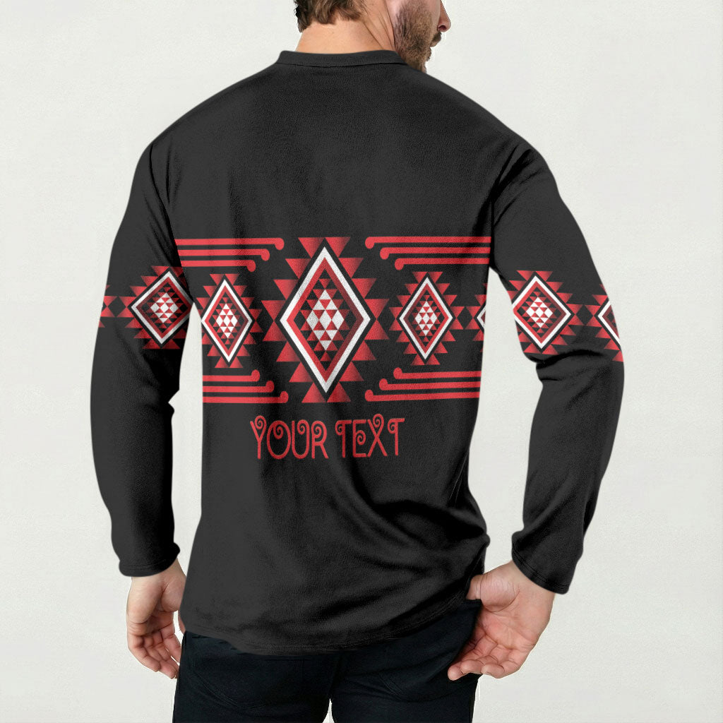 Aotearoa Atua Tumatauenga Personalised Button Sweatshirt Maori God Of War Taniko Motifs LT14 - Polynesian Pride