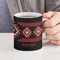 Aotearoa Atua Tumatauenga Personalised Ceramic Mug Maori God Of War Taniko Motifs LT14 - Polynesian Pride