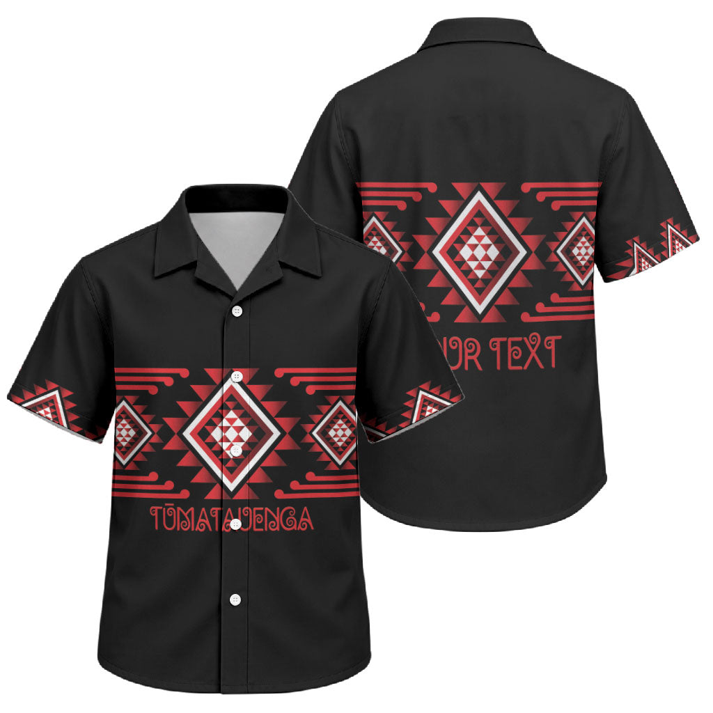 Aotearoa Atua Tumatauenga Personalised Family Matching Mermaid Dress and Hawaiian Shirt Maori God Of War Taniko Motifs LT14 Son's Shirt Red - Polynesian Pride