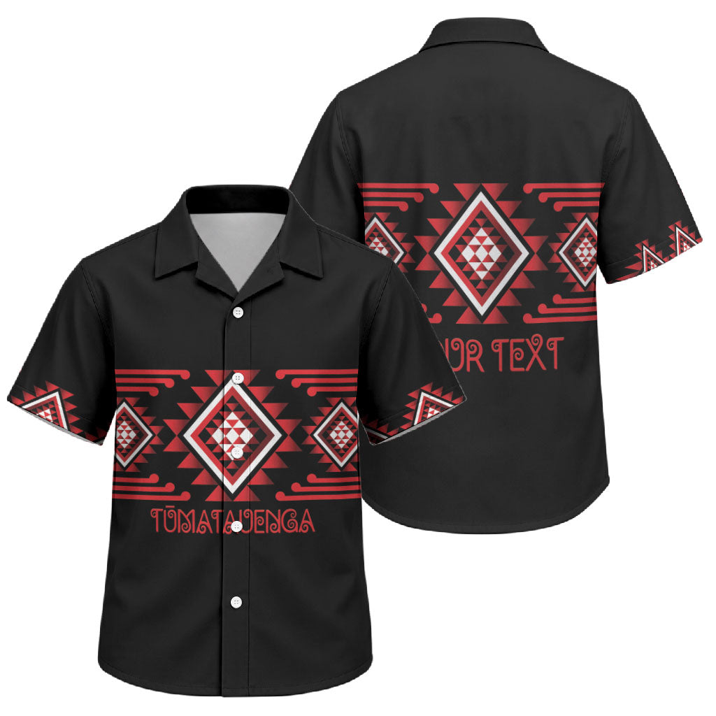 Aotearoa Atua Tumatauenga Personalised Family Matching Summer Maxi Dress and Hawaiian Shirt Maori God Of War Taniko Motifs LT14 Son's Shirt Red - Polynesian Pride