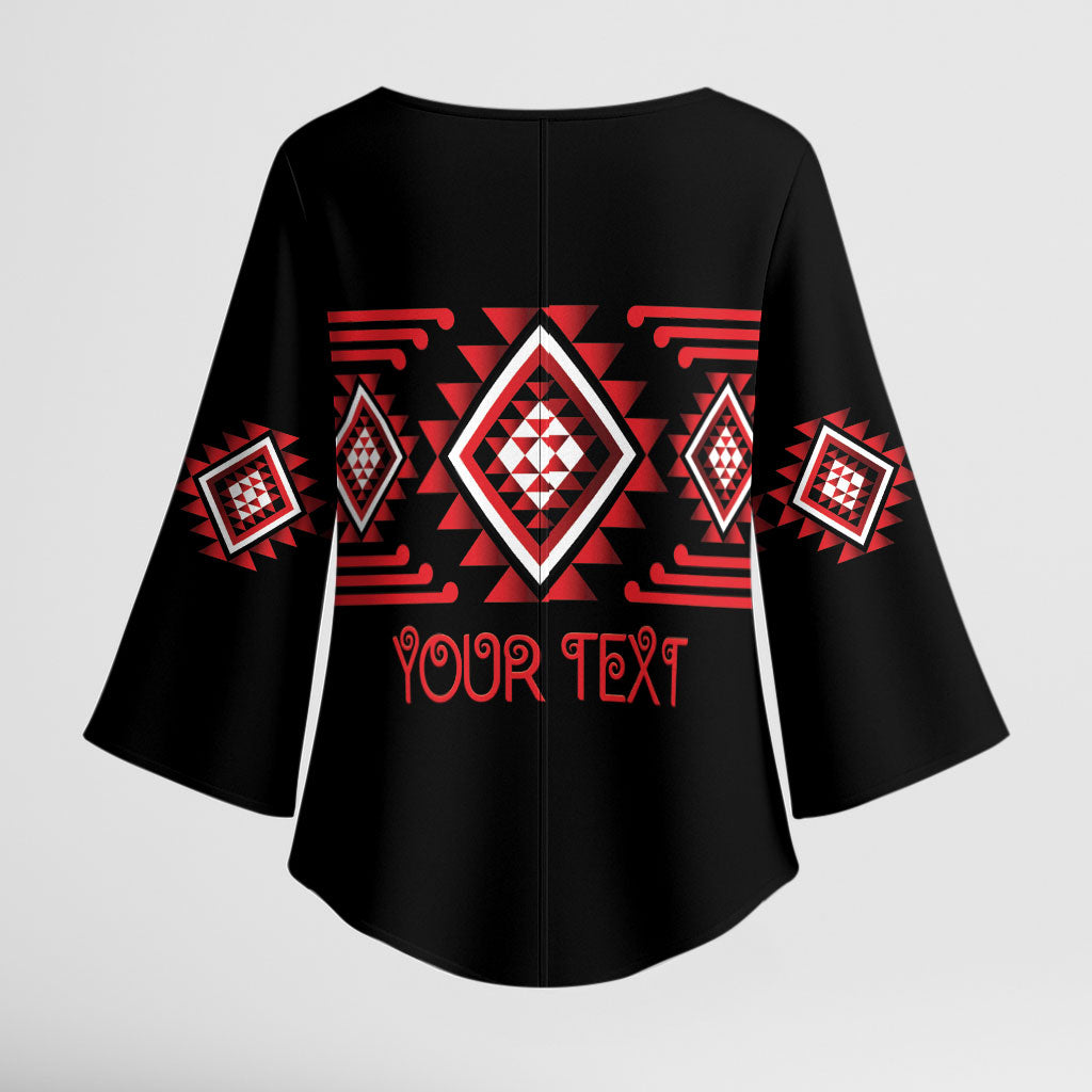 Aotearoa Atua Tumatauenga Personalised Kimono Sleeve Blouse Maori God Of War Taniko Motifs LT14 - Polynesian Pride