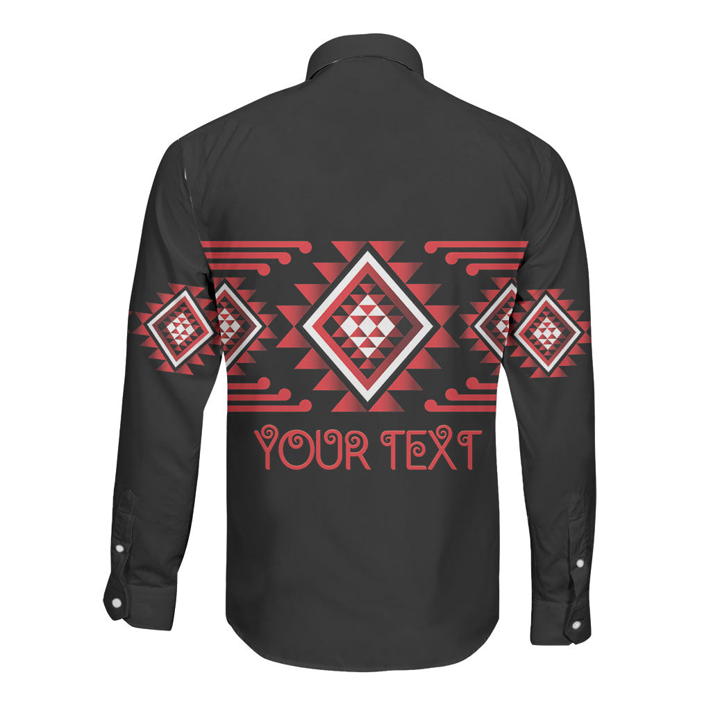 Aotearoa Atua Tumatauenga Personalised Long Sleeve Button Shirt Maori God Of War Taniko Motifs LT14 - Polynesian Pride