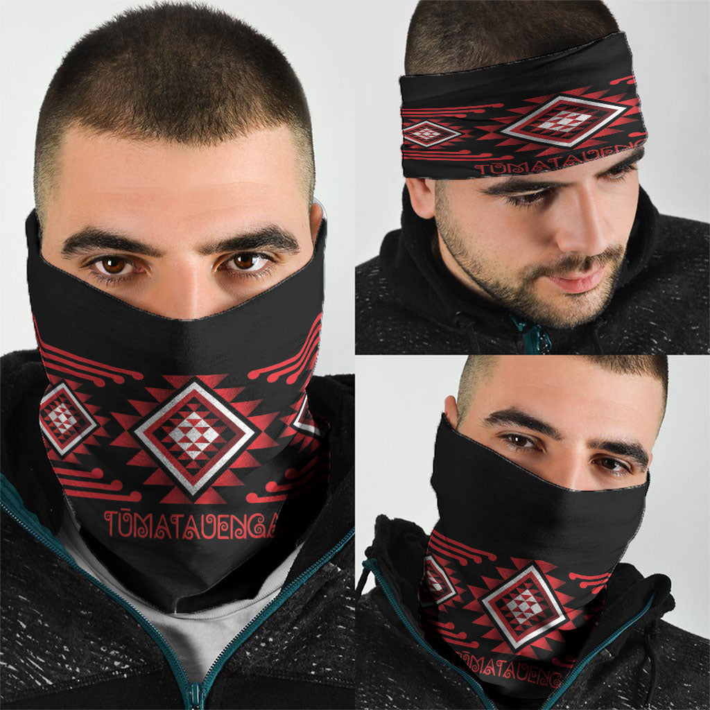 Aotearoa Atua Tumatauenga Neck Gaiter Maori God Of War Taniko Motifs LT14 - Polynesian Pride