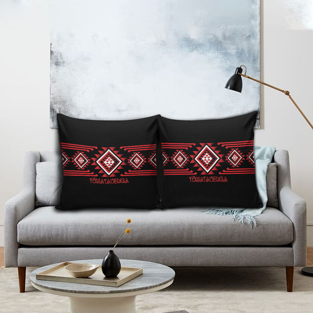 Aotearoa Atua Tumatauenga Pillow Cover Maori God Of War Taniko Motifs LT14 - Polynesian Pride