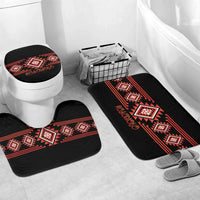 Aotearoa Atua Ruaumoko Bathroom Set Maori Powerful God Taniko Motifs LT14 Mat Set Only (3 pcs) One Size Orange - Polynesian Pride