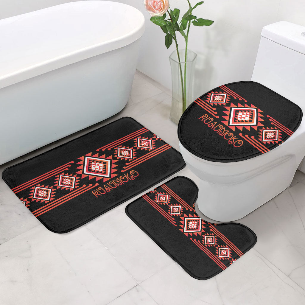 Aotearoa Atua Ruaumoko Bathroom Set Maori Powerful God Taniko Motifs LT14 - Polynesian Pride