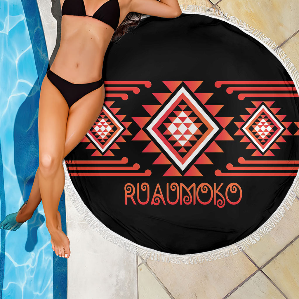 Aotearoa Atua Ruaumoko Beach Blanket Maori Powerful God Taniko Motifs LT14 - Polynesian Pride