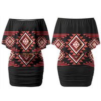 Aotearoa Atua Ruaumoko Personalised Couples Matching Off Shoulder Short Dress and Hawaiian Shirt Maori Powerful God Taniko Motifs LT14 - Polynesian Pride