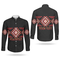 Aotearoa Atua Ruaumoko Personalised Couples Matching Short Sleeve Bodycon Dress and Long Sleeve Button Shirt Maori Powerful God Taniko Motifs LT14 - Polynesian Pride