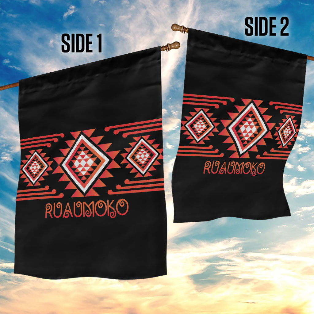Aotearoa Atua Ruaumoko Garden Flag Maori Powerful God Taniko Motifs LT14 - Polynesian Pride