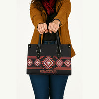 Aotearoa Atua Ruaumoko Leather Bag Maori Powerful God Taniko Motifs LT14 - Polynesian Pride