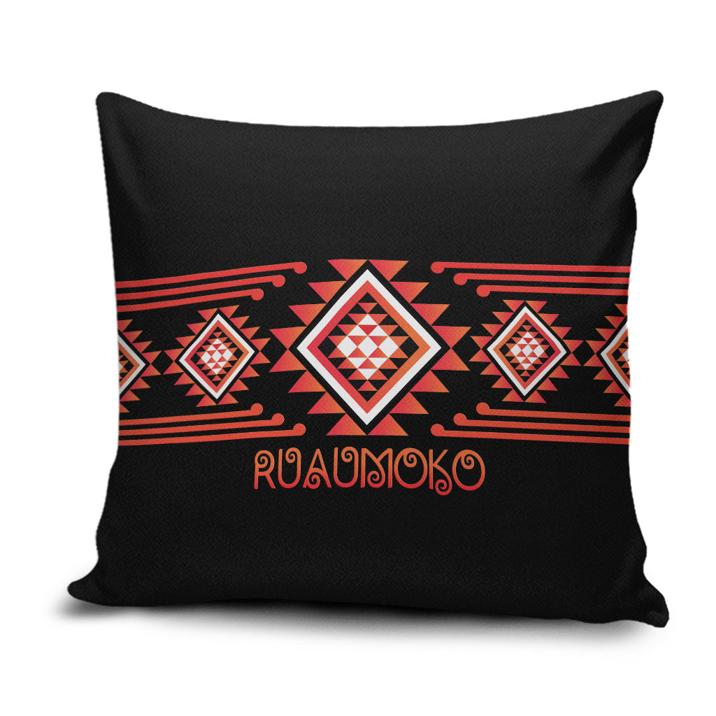 Aotearoa Atua Ruaumoko Pillow Cover Maori Powerful God Taniko Motifs LT14 Orange - Polynesian Pride