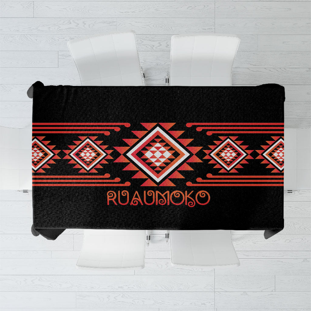 Aotearoa Atua Ruaumoko Tablecloth Maori Powerful God Taniko Motifs LT14 Orange - Polynesian Pride