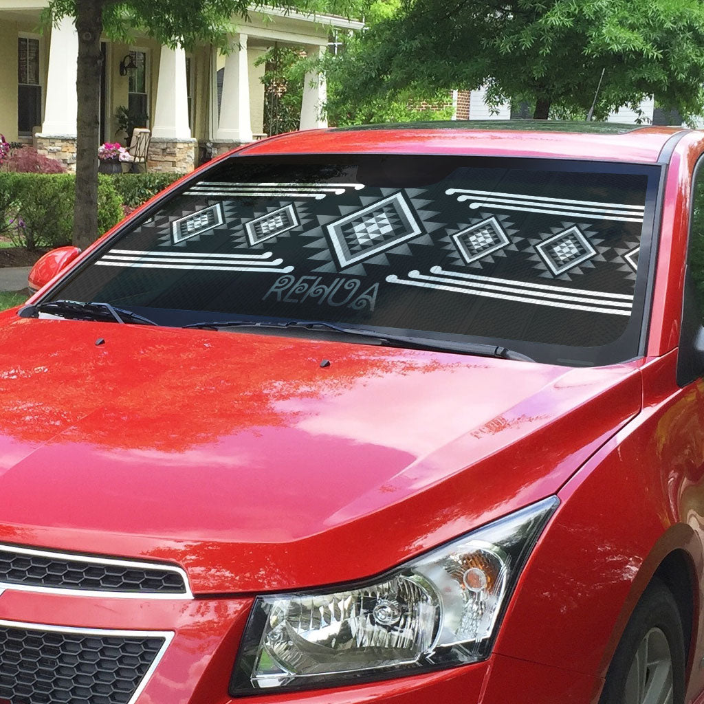 Aotearoa Atua Rehua Auto Sun Shade Maori God Of Healing Taniko Motifs LT14 - Polynesian Pride