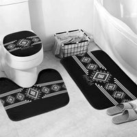Aotearoa Atua Rehua Bathroom Set Maori God Of Healing Taniko Motifs LT14 Mat Set Only (3 pcs) One Size Grey - Polynesian Pride
