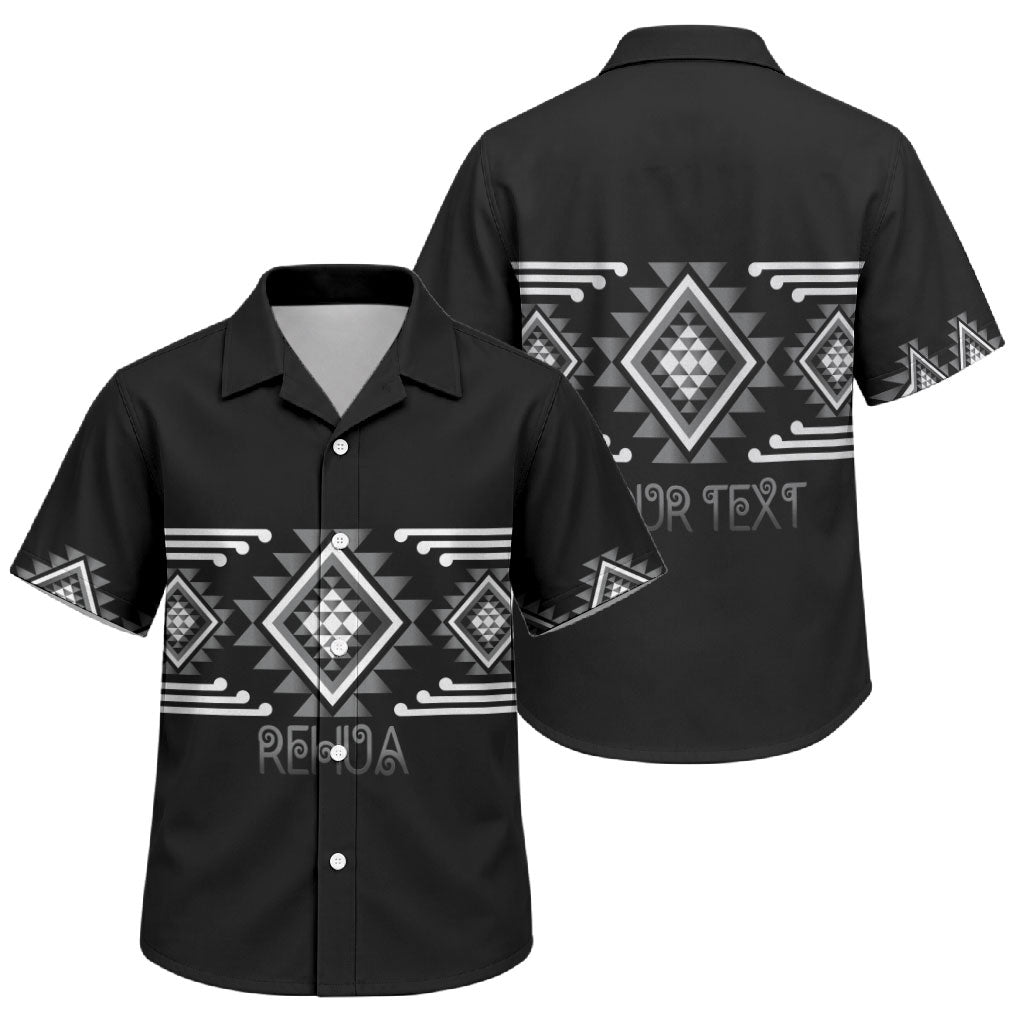 Aotearoa Atua Rehua Personalised Family Matching Off Shoulder Short Dress and Hawaiian Shirt Maori God Of Healing Taniko Motifs LT14 Son's Shirt Grey - Polynesian Pride