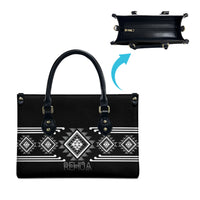 Aotearoa Atua Rehua Leather Bag Maori God Of Healing Taniko Motifs LT14 - Polynesian Pride
