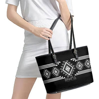 Aotearoa Atua Rehua Leather Tote Bag Maori God Of Healing Taniko Motifs LT14 - Polynesian Pride