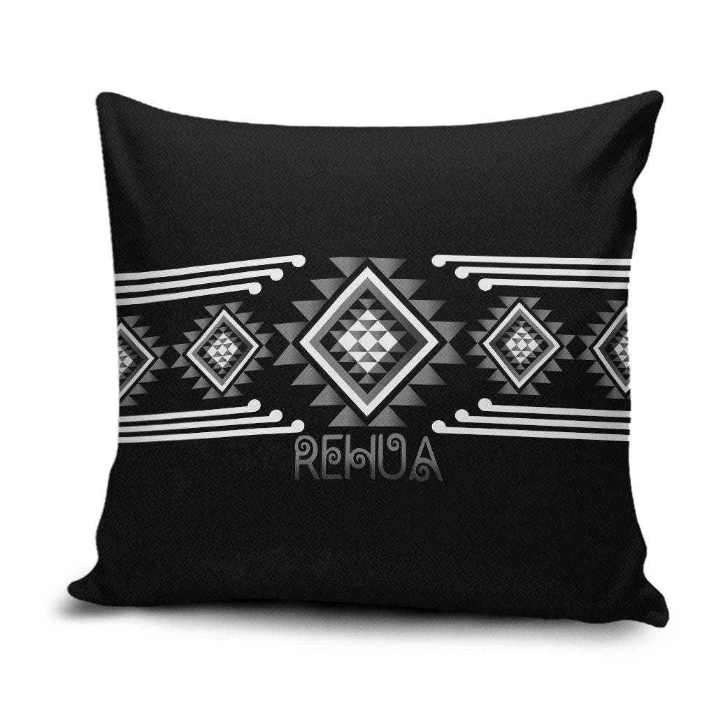 Aotearoa Atua Rehua Pillow Cover Maori God Of Healing Taniko Motifs LT14 Grey - Polynesian Pride