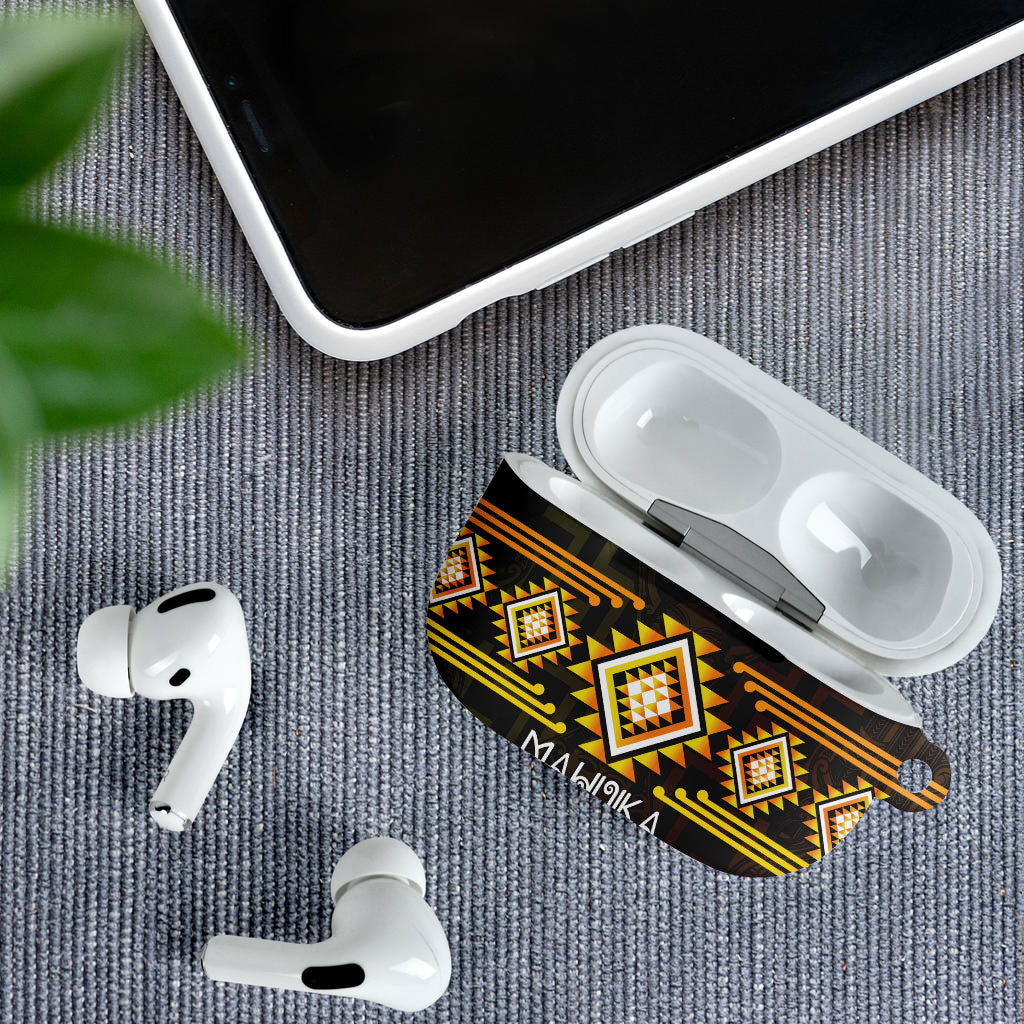 Aotearoa Atua Mahuika AirPods Case Maori Goddess Of Fire Taniko Motifs LT14 - Polynesian Pride