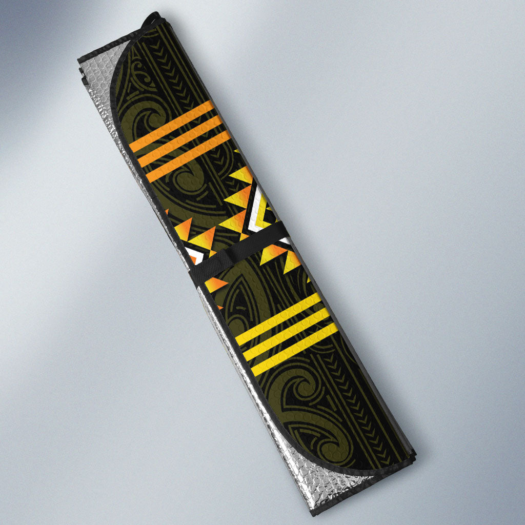 Aotearoa Atua Mahuika Auto Sun Shade Maori Goddess Of Fire Taniko Motifs LT14 - Polynesian Pride