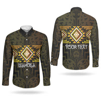 Aotearoa Atua Mahuika Personalised Couples Matching Summer Maxi Dress and Long Sleeve Button Shirt Maori Goddess Of Fire Taniko Motifs LT14 - Polynesian Pride