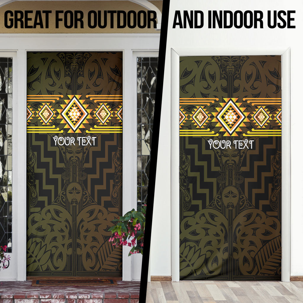 Aotearoa Atua Mahuika Personalised Door Cover Maori Goddess Of Fire Taniko Motifs LT14 - Polynesian Pride