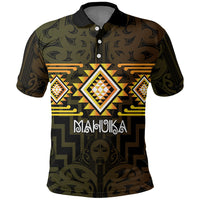 Aotearoa Atua Mahuika Personalised Polo Shirt Maori Goddess Of Fire Taniko Motifs LT14 Yellow - Polynesian Pride