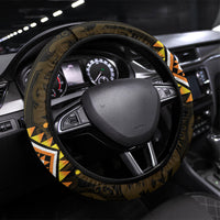 Aotearoa Atua Mahuika Steering Wheel Cover Maori Goddess Of Fire Taniko Motifs LT14 Universal Fit Yellow - Polynesian Pride