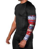 Personalised Toa Samoa Rugby Christmas Arm Sleeves Ula Fala Samoan Pattern Red - Polynesian Pride