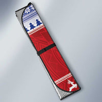 Toa Samoa Rugby Christmas Auto Sun Shade Ula Fala Samoan Pattern Red - Polynesian Pride