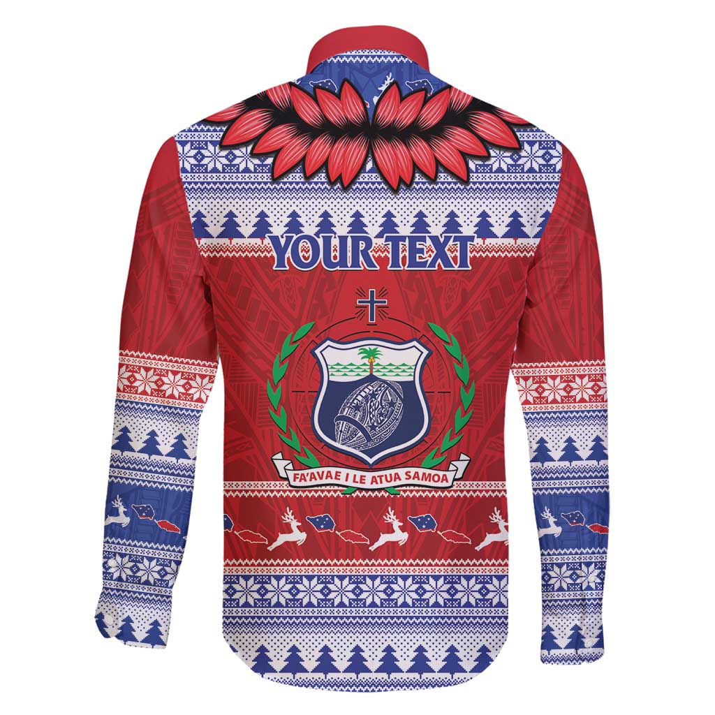 Personalised Toa Samoa Rugby Christmas Family Matching Puletasi and Hawaiian Shirt Ula Fala Samoan Pattern Red - Polynesian Pride