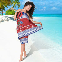 Toa Samoa Rugby Christmas Sarong Ula Fala Samoan Pattern Red - Polynesian Pride